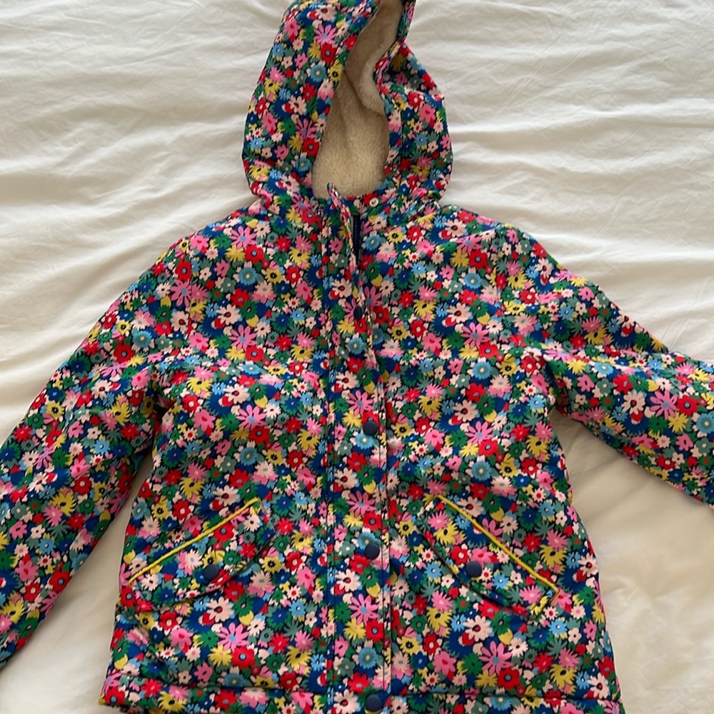 Boden Sherpa lined floral jacket 8-9